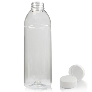 1 Litre Plastic Juice Bottle & 38mm T/E Juice Screw Cap - White