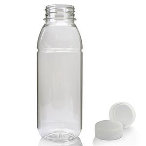 330ml Plastic Juice Bottle & 38mm T/E Juice Screw Cap - Natural