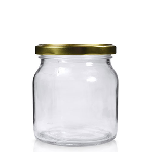 530ml Clear Glass Jar With Lid - Gold
