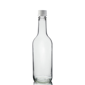500ml Clear Glass Mountain Bottle & MCA Screw Cap - White