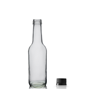 250ml Clear Glass Mountain Bottle & MCA Screw Cap - Red