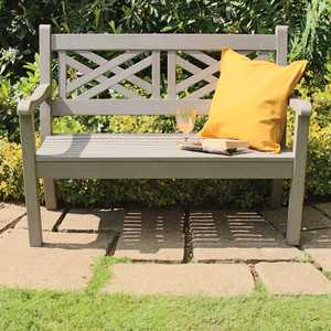 Winawood Speyside 2 Seater Bench- Grey - L:121.5 X W:64 X H:93.5- Grey