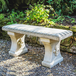 Cute Straight Stone Cast Garden Bench