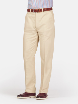 Stone Flat Front Chinos