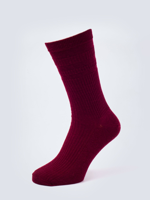 Claret Soft Top Wool Rich Socks