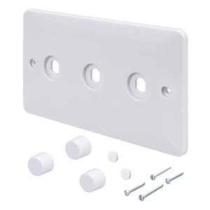 3 Gang Rotary Dimmer Switch Plate Kit White