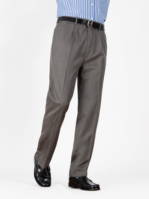 Grey Deluxe Wool & Silk Trousers