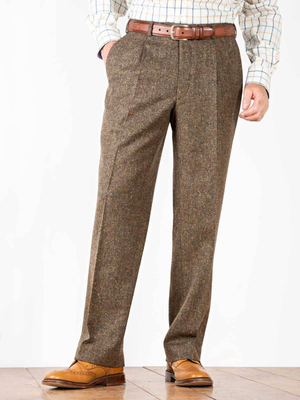 Bronze Fine Donegal Tweed Trousers