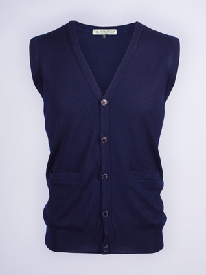 Navy Merino Waistcoat