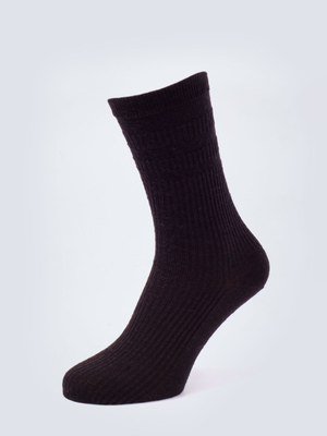 Black Soft Top Wool Rich Socks
