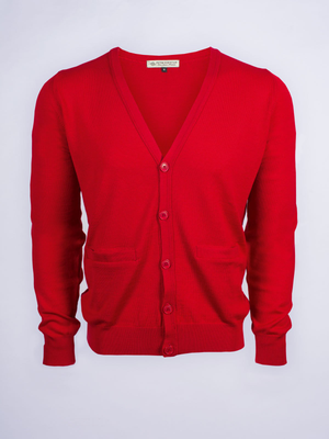 Red Merino Cardigan