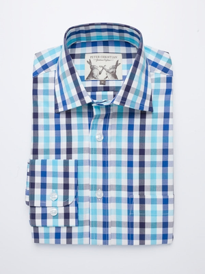 Sky & Blue Ensign Check Long Sleeve Shirt