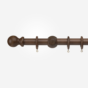 28mm Prime Walnut Ball Curtain Pole