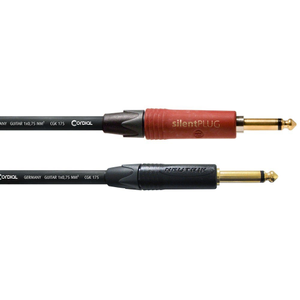 Cordial Peak Neutrik 1/4" TS SILENT Red Gold to 1/4" TS Black Gold Cable (6m)