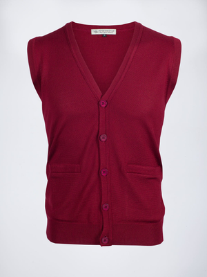 Wine Merino Waistcoat