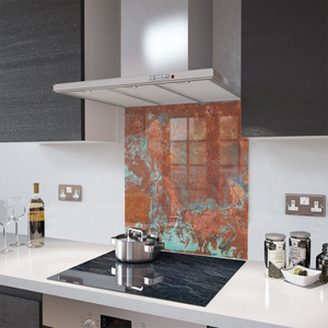 Glass Splashback in Aged Copper - 60cm Wide x 60cm High