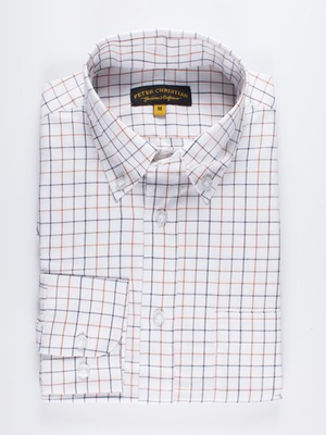 Gold Button Down Collar County Tattersall Shirt