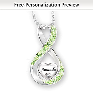 Diamond & Birthstone Daughter Personalized Pendant Necklace