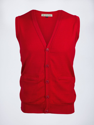 Red Merino Waistcoat