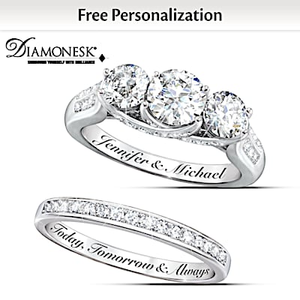 Diamonesk Personalized Bridal Ring Set