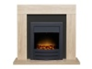 Adam Malmo Fireplace in Oak & Black with Colorado Electric Fire in Black, 39 Inch