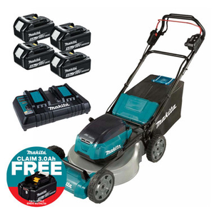 Makita DLM462PT4 460mm Twin 18V Brushless LXT Lawnmower with 4x 5.0Ah Batteries