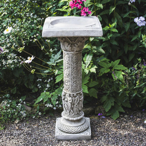 Roman Design Square Top Highly Detailed Bird Bath