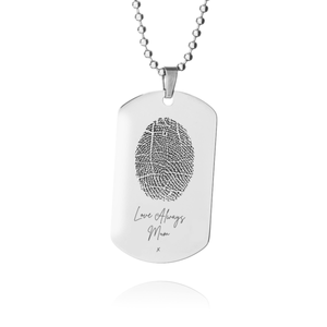 Dog Tag Fingerprint Necklace