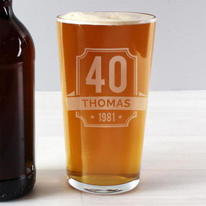 Personalised Big Age and Name Birthday Pint Glass