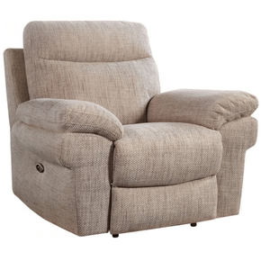 Tanya Beige Fabric Electric Recliner Armchair