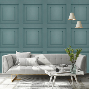 Belgravia Decor Oliana Wood Panel 3D Effect Soft Teal Wallpaper - 8489