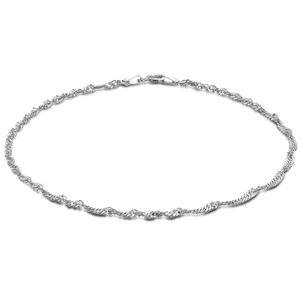 Sterling Silver 23cm Twisted Curb Chain Anklet 8.23.0474