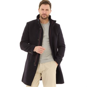 Feraud Mens Premium Funnel Neck Car Coat Navy