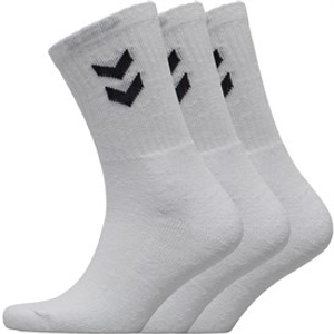 Hummel Three Pack Crew Socks White