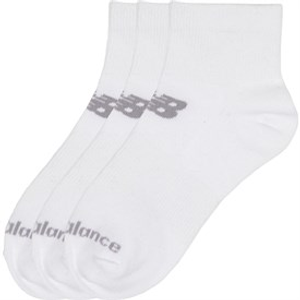 New Balance Junior Boys Three Pack Quarter Socks White