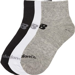 New Balance Junior Three Pack Quarter Socks Multi