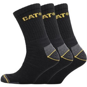 Caterpillar Mens Workwear Three Pack Crew Socks Black