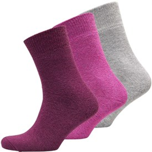Trespass Womens Alert Thermal Three Pack Crew Socks Orchid/Purple/Grey Marl