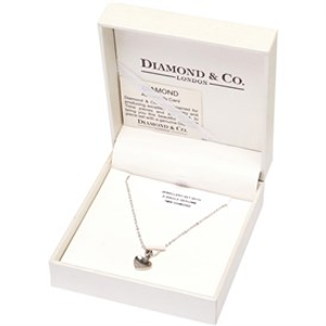 Diamond & Co Womens Necklace With Genuine Diamond Silver