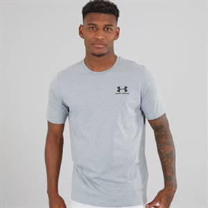 Under Armour Mens UA Sportstyle Left Chest Short Sleeve T-Shirt Steel Light Heather / Black