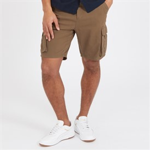 Brave Soul Mens Riverwood Cargo Shorts Khaki