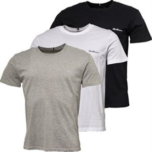 Ben Sherman Mens Otto Three Pack T-Shirts Black/White/Grey