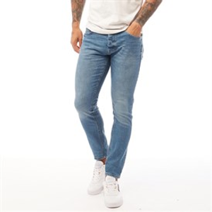 Crosshatch Mens Barbeck Slim Fit Jeans Light Wash