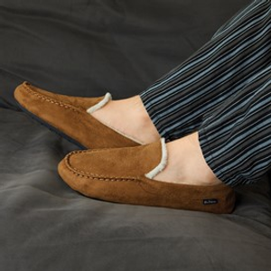 Ben Sherman Mens Casa Cartegena Moccasin Slippers Tan