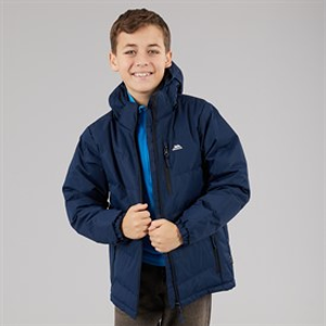 Trespass Junior Boys Figo Waterproof Padded Hooded Jacket Navy