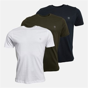 883 Police Mens Forbes Three Pack T-Shirts Navy/White/Khaki