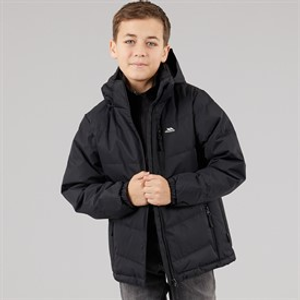 Trespass Junior Boys Figo Waterproof Padded Hooded Jacket Black