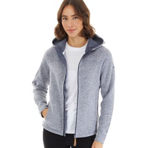 Trespass Womens Reserve Textured Full Zip Hooded Fleece Jacket Denim Blue