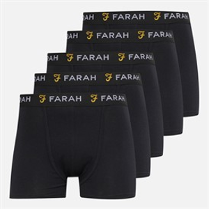 Farah Mens Chorley Five Pack Boxers Black