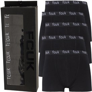 French Connection Mens FCUK Five Pack Boxers FCUK 2 Black